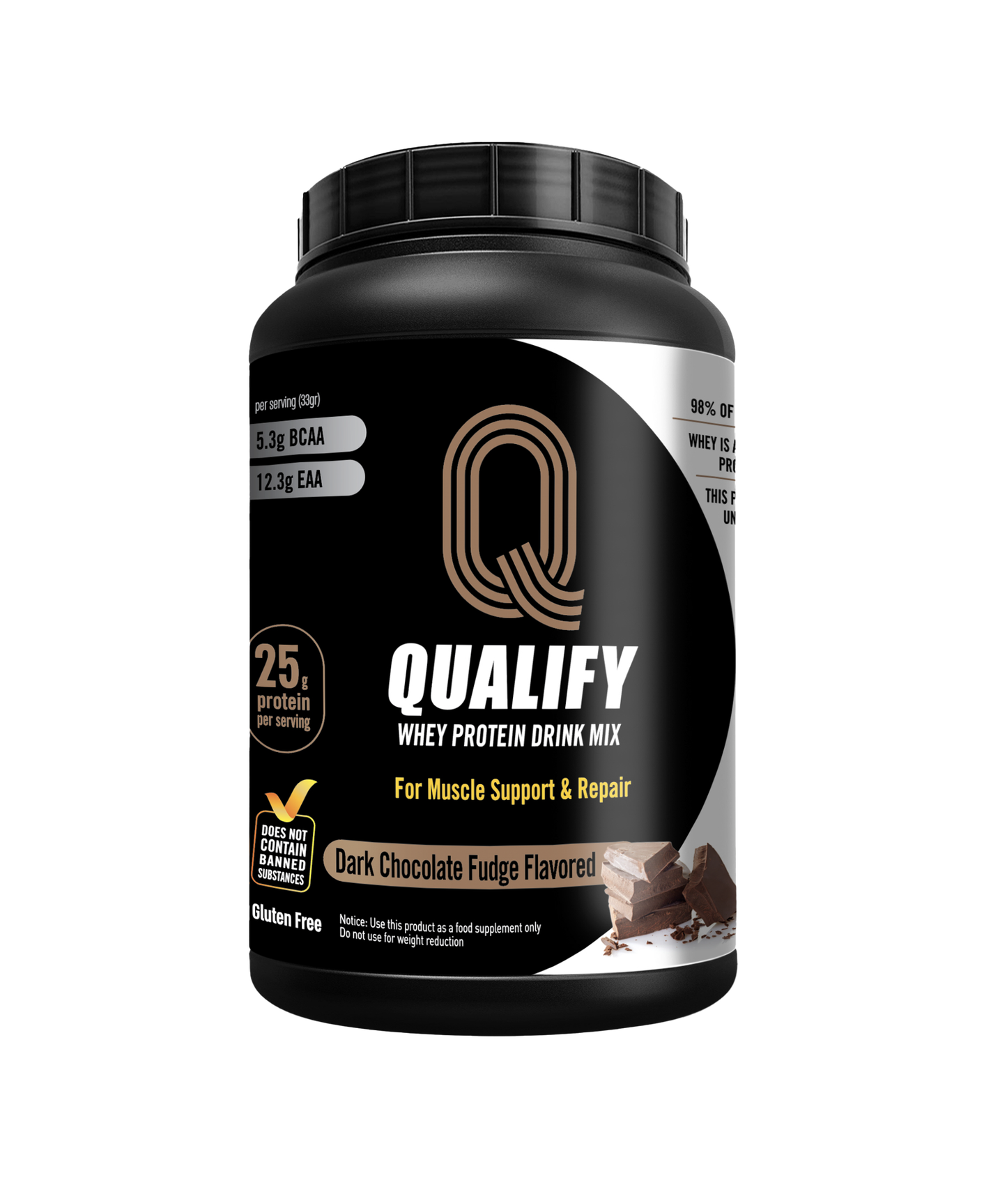 Dark Chocolate Fudge Flavored Whey Protein Drink Mix