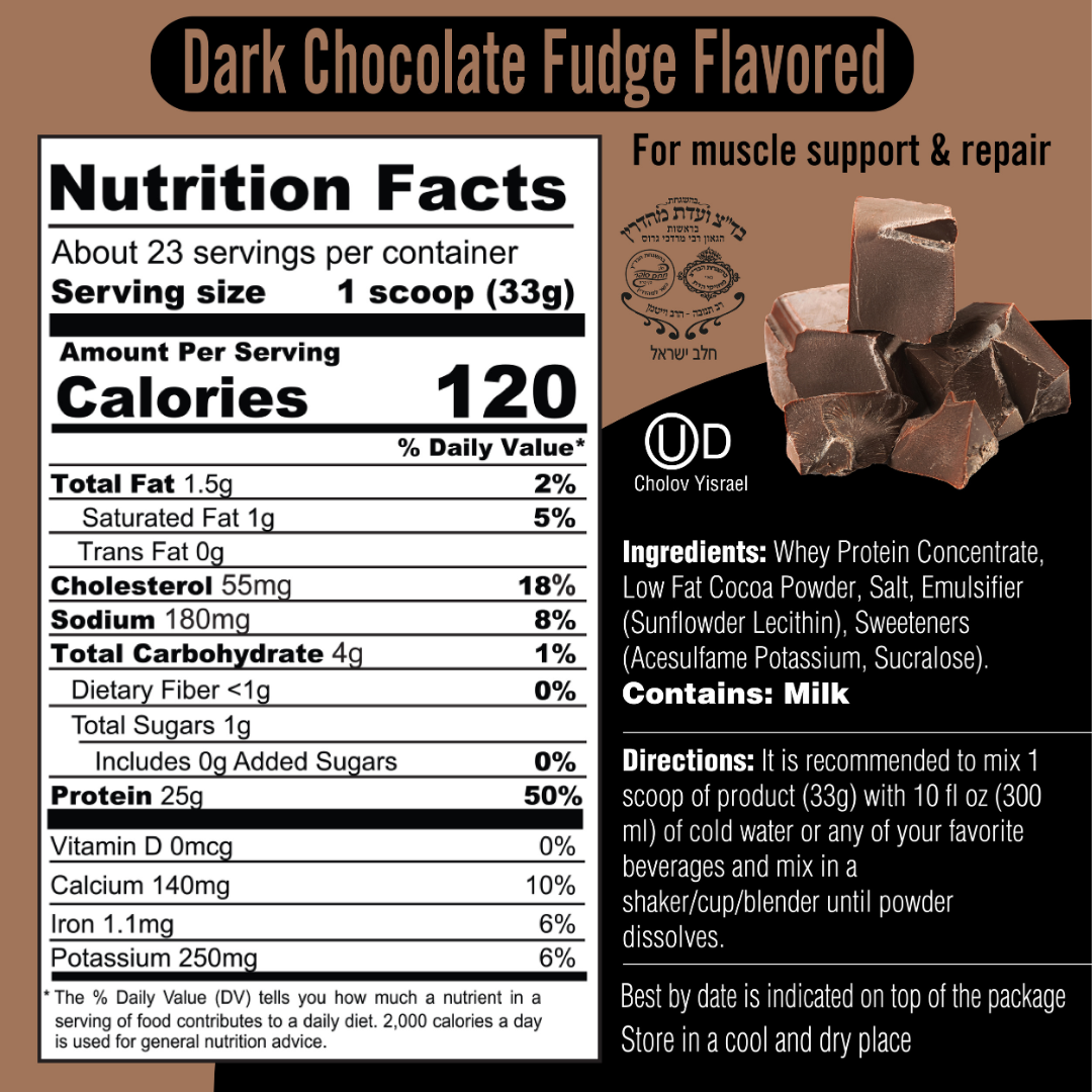Dark Chocolate Fudge Flavored Whey Protein Drink Mix